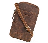 STILORD 'Loki' Sac Bandoulière Poitrine Cuir Vintage Sacoche Téléphone Porté a l'Épaule Petit Sac Croisé Crossbody Bag Pochette pour Smartphone Cuir Véritable, Couleur:Kreta - Brun
