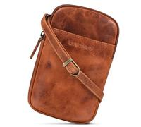 STILORD 'Loki' Sac Bandoulière Poitrine Cuir Vintage Sacoche Téléphone Porté a l'Épaule Petit Sac Croisé Crossbody Bag Pochette pour Smartphone Cuir Véritable, Couleur:Kara - Cognac