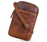 STILORD 'Loki' Sac Bandoulière Poitrine Cuir Vintage Sacoche Téléphone Porté a l'Épaule Petit Sac Croisé Crossbody Bag Pochette pour Smartphone Cuir Véritable, Couleur:Sesto - Cognac
