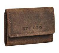 STILORD 'London' Mini Portefeuille Femme & Homme en Cuir RFID - Portefeuilles Vintage Cuir Petit Porte-Monnaie en Cuir - Taille Idéale pour Poche et Sac à Main, Couleur:Marron Moyen