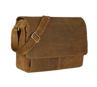 STILORD Lonzo Vintage Sac à l'Épaule pour Hommes Femmes Sac Messager Ordinateur Portable 15,6 Pouces Sacoche Bandoulière Besace Cuir Couleur:Dijon - Marron