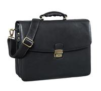 STILORD 'Loris' Serviette Homme Cuir Véritable XL Cartable avec Boucle Sac d'affaires Sac de Bureau Vintage Porte-Documents, Couleur:Noir