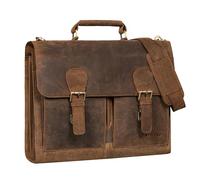 STILORD 'Ludger' Saccoche Ordi Portable 15,6 Pouces Cuir Sacoche Homme Bandouliere Professionnelles Porte Document Ordinateur Femme porte-documents sac scolaire, Couleur:colorado - marron