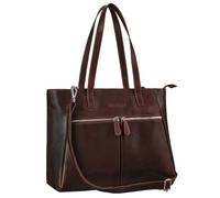 STILORD 'Madeleine' Sac Cartable Bandoulière Cuir pour Femmes Grand Sac à Main Vintage Élégant Sac Business Ordinateur 13,3 Pouces pour Travail Cuir Véritable, Couleur:bourbon -marron