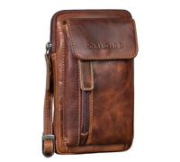 STILORD 'Mael' 2 en 1 Sac Bandoulière Hommes Cuir Petit Pochette Telephone Portable Ceinture Homme Mini Sacs Vintage Sacoche Croisé Crossbody Bag Men Cuir Véritable, Couleur:Salerno - Marron