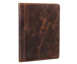 STILORD 'Malcolm' Organiseur A4 Cuir Porte-Documents Conférencier Vintage Portfolio pour Business Bureau Agenda d'affaires en Cuir Véritable, Couleur:seppia - Marron