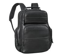 STILORD 'Manon' Grand sac à dos en cuir XL Business Laptop Backpack 11 à 17 Grand sac à dos de travail avec de nombreux compartiments et système de fixation pour trolley, Couleur:noir