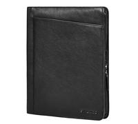 STILORD 'Marek' Conferencier A4 Cuir Zippé Porte Document Cuir Véritable Vintage Portfolio Professionnel Homme et Femme avec Compartiment Tablette 13-13,6 Pouces, Couleur:Noir