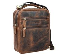 STILORD 'Mats' Sac à Main Bandoulière Cuir Homme Vintage Sac Messager Petit avec Poignée Sac pour Tablette iPad 9,7 Pouces en Cuir Véritable, Couleur:seppia - Marron