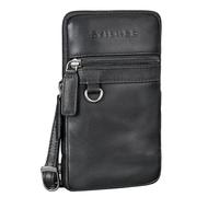 STILORD Mauve Portefeuille Élégant Hommes Femmes Cuir Petit - Sac Á Bandoulière Multifonctionnel avec Passant De Ceinture Cuir Véritable - Étui pour Portable 7 Pouces Couleur:Noir