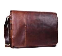 STILORD Maximus Sac XXL en Cuir - Grand Sacoche pour Ordinateurs 17, 18, 19 et 21 Pouces - Porte-Documents, Cartable et Sac Bandoulière en Cuir Véritable Couleur:Cognac - Marron foncé