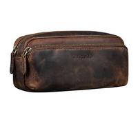 STILORD Melissa Grande Trousse Scolaire Cuir Trousse Stylo Adulte Plumier Vintage idéal comme Trousse de Maquillage Pochette Étui pour Crayons en Cuir Couleur:Soria - Marron