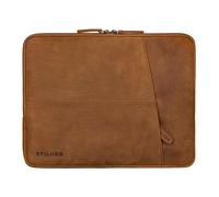 STILORD 'Merkur' Pochette Ordinateur 14 Pouces Cuir, Housse 13,3 Pouces Vintage, Etui PC Femme, Sacoche Homme, Protection Portable, Couleur:tan - marron - scuro