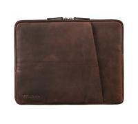 STILORD 'Merkur' Pochette Ordinateur 14 Pouces Cuir, Housse 13,3 Pouces Vintage, Etui PC Femme, Sacoche Homme, Protection Portable, Couleur:zamora - marron