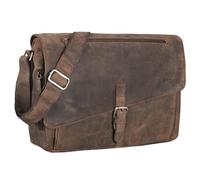 STILORD Merlin Sacoche d'Ordinateur en Cuir XL pour Homme et Femme Vintage Sac Bandoulière Serviette Étudiant Enseignant Sac à l'Épaule Couleur:Colorado - Marron