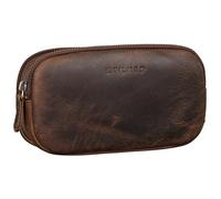 STILORD Mike Plumier Cuir Vintage Trousse Scolaire idéal comme Pochette pour Travail École Organiseur Crayons Étui Lunettes en Cuir Véritable Couleur:Soria - Marron