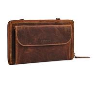 STILORD 'Monica' Femmes Portefeuille en Cuir avec Compartiment pour téléphone Portable Sac à Main Porte-Monnaie Feminin Sac à bandoulière Femme, Couleur:luino - Marron