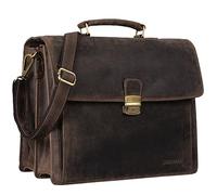 STILORD 'Noel' Cartable Cuir Homme et Femme - Porte-Documents Vintage - Sac de Travail et d'affaires pour Ordinateur 13,3 Pouces, Couleur:Marron - foncé