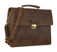 STILORD 'Noel' Cartable Cuir Homme et Femme - Porte-Documents Vintage - Sac de Travail et d'affaires pour Ordinateur 13,3 Pouces, Couleur:Marron Moyen