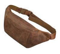 STILORD 'Pino' Élégant Sac Banane en Cuir Véritable - Sacoche Vintage de Poitrine pour Homme et Femme - Pochette Festival, Couleur:Marron Moyen