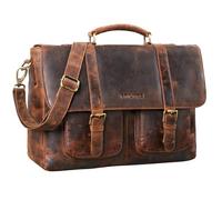 STILORD Pontius Cartable Cuir Homme Vintage Serviette Porte-Documents Sac à Bandoulière Notebook Rétro Sac d'affaires Couleur:seppia - Marron