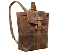 STILORD 'Ranger' Sac à Dos Vintage en Cuir 13,3 poucer Ordinateur Portable MacBook Robuste et élégant Daypack en Cuir véritable, Couleur:Marron Moyen
