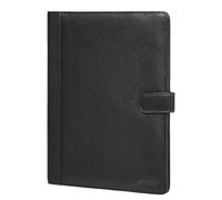 STILORD Raymond Porte Document Cuir avec Pince Conferencier A4 Cuir Veritable Vintage Business Portfolio Professionnel avec Porte-Bloc & Fermeture Magnétique Couleur:Noir
