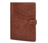 STILORD Raymond Porte Document Cuir avec Pince Conferencier A4 Cuir Veritable Vintage Business Portfolio Professionnel avec Porte-Bloc & Fermeture Magnétique Couleur:Brandy - Marron