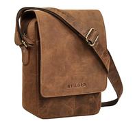 STILORD "Remo Sac Besace Homme Cuir Petit Sacoche à Bandoulière pour Tablette 10,1 Pouces Petit Messenger Bag Homme Sac en Cuir Véritable Couleur:seppia - marron