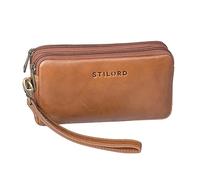 STILORD 'Richie' Sac à Poignet Homme Cuir Vintage Pochette Téléphone Portable pour Voyage Petit Sac à Main pour Hommes en Cuir Véritable, Couleur:Mocca - Marron foncé