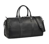 STILORD 'Santiago' Sac de Voyage Homme Cuir Véritable Sac de Sport Femme Weekend Bag 28L Travel Bag à Bandoulière - Petit Bagage à Main pour Courts Séjours et Affaires, Couleur:Noir