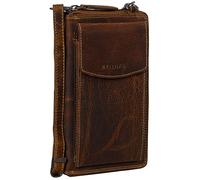 STILORD 'Sarah' Portefeuille à bandoulière en cuir avec poche pour téléphone portable Femme Sac à bandoulière Réglable Crossbody Porte-monnaie, Couleur:luino - marron