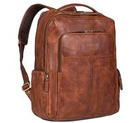 STILORD 'Sigrid' Sac à dos cuir pour ordi 17 pouces Sac à dos de travail pour femmes Sac à dos d'affaires pour hommes Sac à dos pour enseignants, Couleur:brandy - cognac