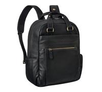 STILORD 'Silva' Grand Sac a Dos Ordinateur 16 Douanes Cuir Sac à Dos de Jour Hommes et Femmes Sac a Dos Travail Vintage Cuir Étudiants Sac à Dos D'épaule, Couleur:noir