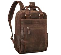 STILORD 'Silva' Grand Sac a Dos Ordinateur 16 Douanes Cuir Sac à Dos de Jour Hommes et Femmes Sac a Dos Travail Vintage Cuir Étudiants Sac à Dos D'épaule, Couleur:zamora - marron