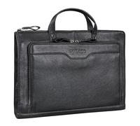 STILORD 'Silvano' Porte Document professionnel en Cuir Sacoche Vintage 13,3 pouces sac ordinateur homme femme cuir zippé porte documents a4 conferencier, Couleur:noir