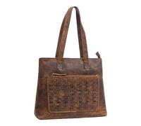 STILORD 'Theresa' Stylé Grand Sac a Main Femme Cuir Tressé Sac à Bandoulière Vintage Sac Cabas en Cuir Véritable, Couleur:vinto - Marron