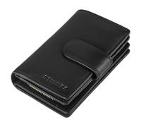 STILORD 'Tilda' Portefeuille Femme RFID Blocage Cuir Porte-Monnaie Vintage Étui pour Cartes Wallet Bourse avec Fermeture Éclair Porte Cartes Cuir véritable, Couleur:Noir