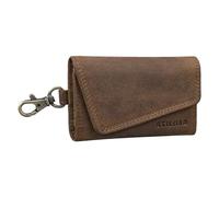 STILORD 'Tinus' Étui Clés Anti RFID Cuir Vintage Pochette Porte-Clefs avec Mousqueton Petite Portefeuille Porte-Carte Trousse avec RFID Blocage Cuir Véritable, Couleur:Marron Moyen