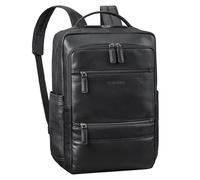 STILORD 'Torben' Sac Ordinateur Portable Cuir 15-16 Pouces - Grand Sac à Dos en Cuir Véritable Grande capacité - Sac à Dos Travail Homme et Femme système d'attache Trolley, Couleur:Noir