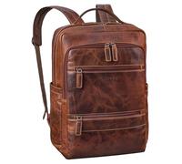 STILORD Torben Sac Ordinateur Portable Cuir 15-16 Pouces - Grand Sac à Dos en Cuir Véritable Grande capacité - Sac à Dos Travail Homme et Femme système d’Attache Trolley Couleur:Salerno - Marron