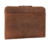 STILORD 'Troy' Housse en Cuir Ordinateur 13 Pouces Pochette pour MacBook et Laptop 13,3 Pouces Vintage Organiseur de Documents Dossiers Conférencier, Couleur:Tan - Marron - Scuro