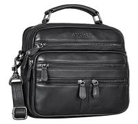 STILORD 'Veland' Vintage Sac Messager pour Homme en Cuir véritable Hommes Sac Business Petit Sac caméra en Cuir Sac à bandoulière Homme, Couleur:Noir