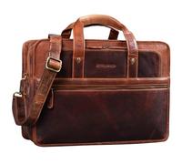 STILORD 'Yves' Serviette Cuir XL Homme pour Ordinateur 15.6 Grand Pouces Porte-Documents Sac à Bandoulière Sac de Professeur, Couleur:Kara - Cognac