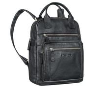 STILORD 'Zane' Premium Sac à Dos de Loisirs en Cuir Pour Dames Moyen-Grand - Idéal Comme Sac à Dos de Voyage Avec Support Pour Trolley - 12 Pouces, Couleur:noir