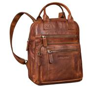 STILORD Zane Premium Sac à Dos de Loisirs en Cuir pour Dames Moyen-Grand - Idéal comme Sac à Dos de Voyage avec Support pour Trolley - 12 Pouces Couleur:Brandy - Cognac