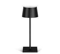 Stilosa Lampe de Table Sans Fil - Lampe Bureau Led Rechargeable - Lampe à poser tactile - Connecteur USB-C - Lampes Rechargeables Design Intérieures et Extérieur - Noir