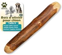 Stilux® Bâton à mâcher en Bois d'olivier pour Chiens,Taille S, Jouet d'occupation pour Chien et Chiot jusqu'à 10Kg, Friandise Os en Bois 100% Naturel et Durable