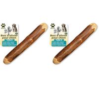 Stilux® Bâton à mâcher en Bois d'olivier pour Chiens,Taille S, Jouet d'occupation pour Chien et Chiot jusqu'à 10Kg, Friandise Os en Bois 100% Naturel et Durable (Lot de 2)