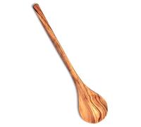 Stilux® Cuillère de cuisine en bois d'olivier 30 cm, Tête ronde et Manche long - Ustensile très pratique, durable et hygiénique
